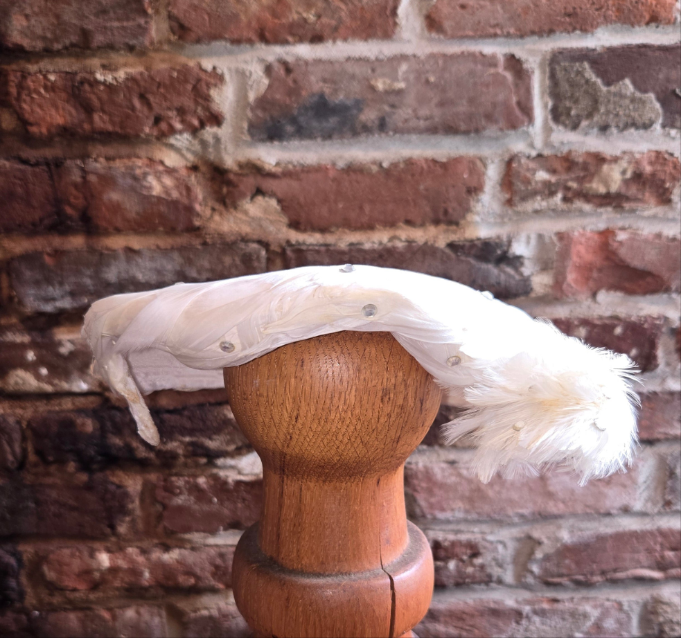 1950 Feather Bridal Cap