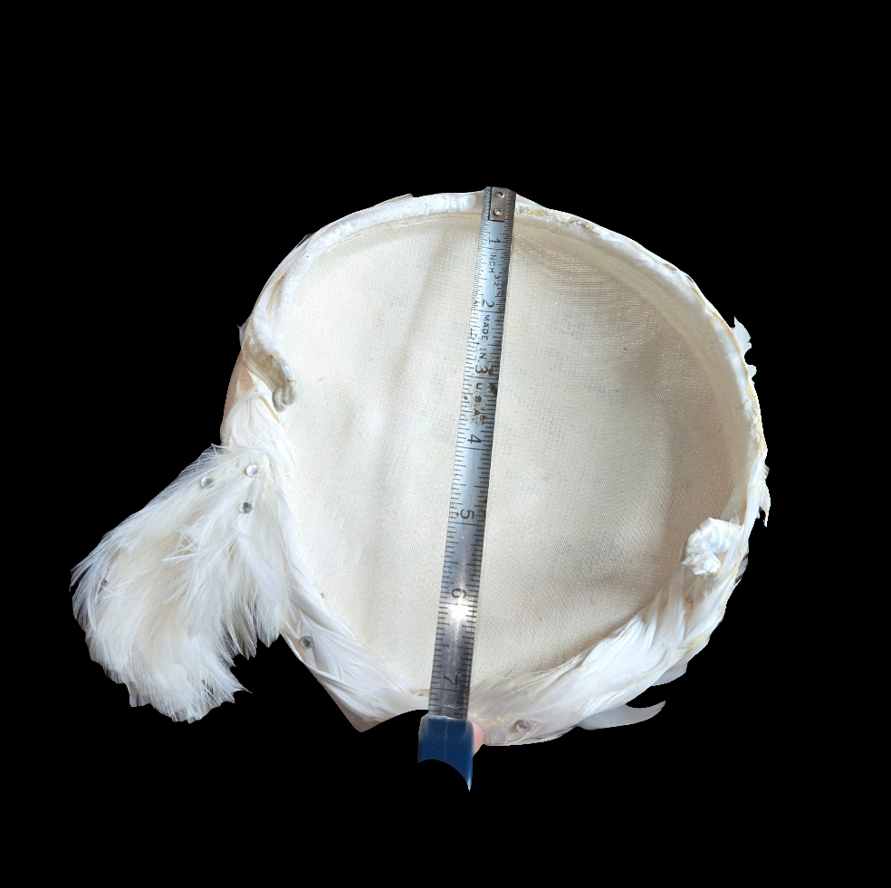 1950 Feather Bridal Cap