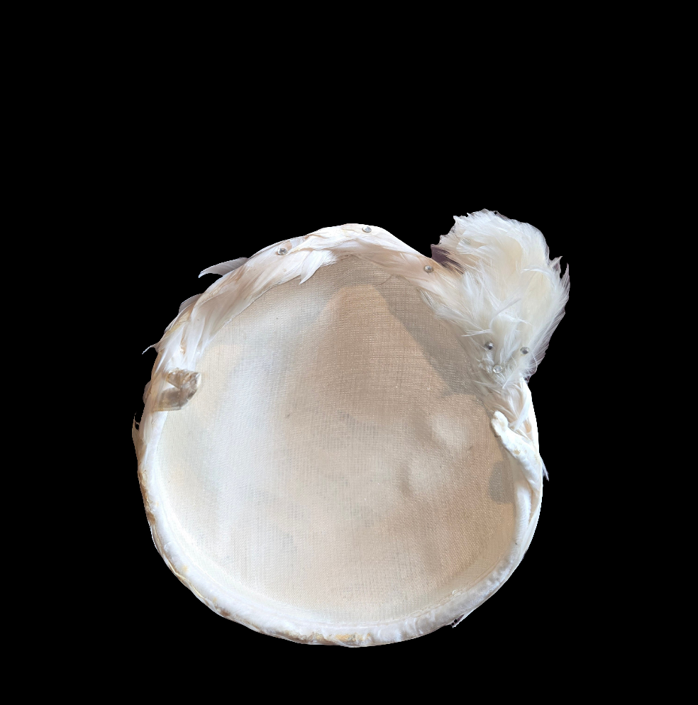 1950 Feather Bridal Cap