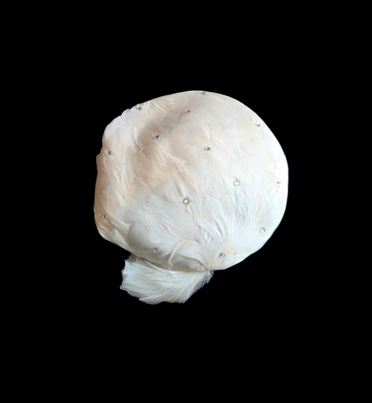 1950 Feather Bridal Cap