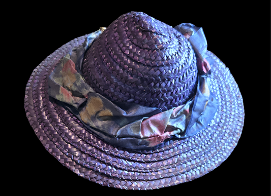 Vintage Blue Straw Hat