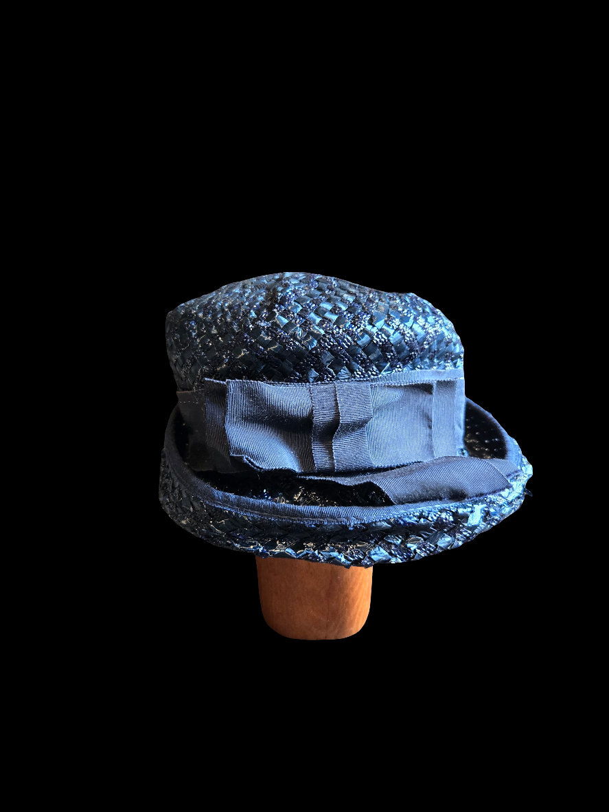 Blue straw hat